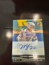 Michael Sowers 2022 PLL Certified Autograph Philadelphia Waterdogs Lacrosse Trading Card