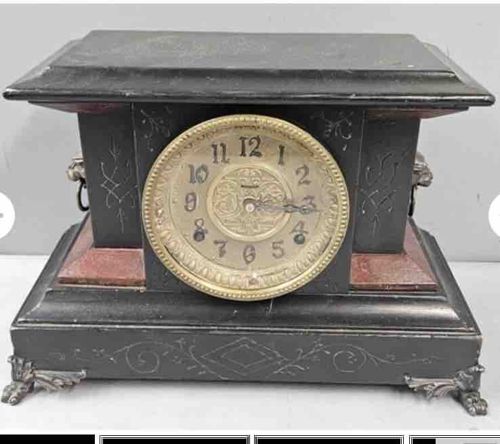 Antique Cast Iron Mantle Clock