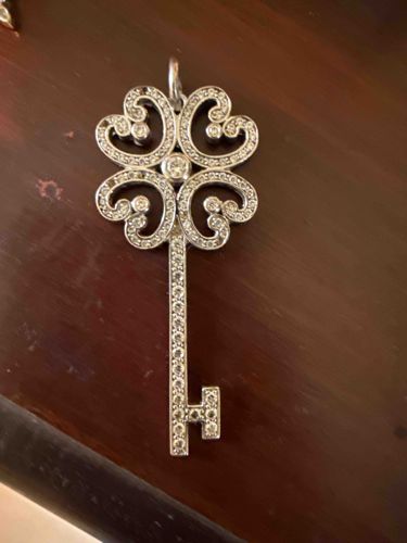 Tiffany & Co. Four-Leaf Clover Key Pendant with Diamond Accents