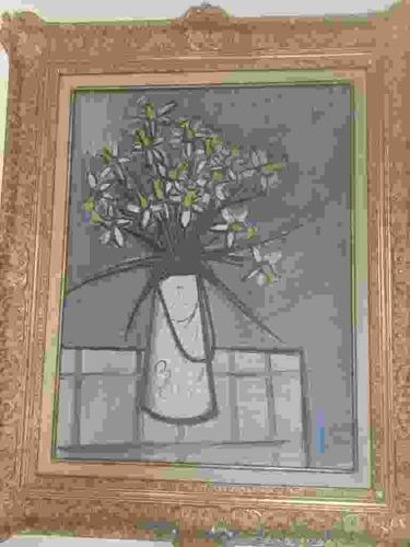 Fleurs dans un vase (Bernard Buffet, 1950s style)