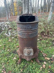 Antique Barrel-Style Wood Burning Stove