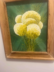 Floral Still Life Oil Painting with Yellow Flowers