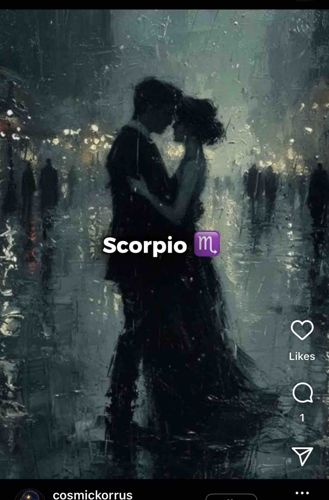 Scorpio Zodiac Digital Illustration of Embracing Couple