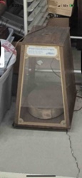Vintage Wooden Countertop Display Case with Glass Front