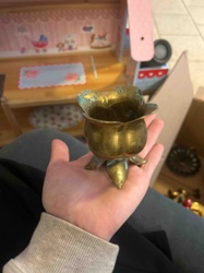 Brass Flower-Shaped Votive Holder or Small Planter