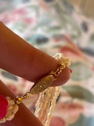 Multi-Strand Freshwater Pearl Necklace/Bracelet with Ornate Box Clasp