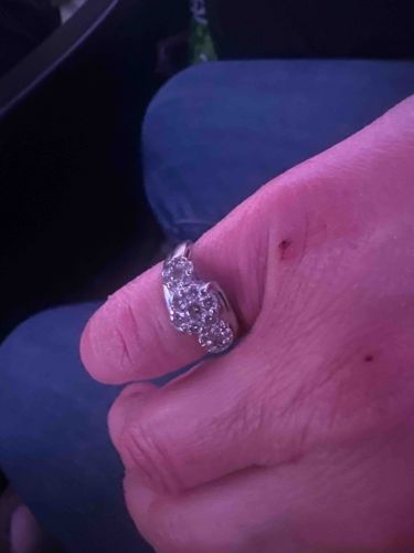 Three-Stone Diamond Cluster Bypass Ring