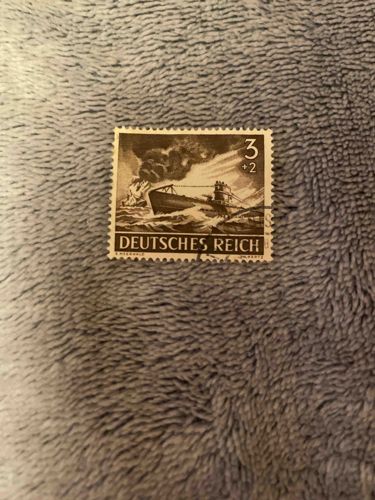 World War II German Postage Stamp - U-Boat (Semicentennial of Heligoland)