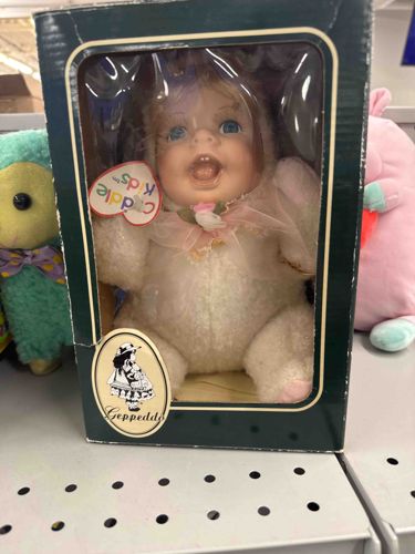 Geppeddo Cuddle Kids Ceramic Face Baby Doll in Bunny Suit