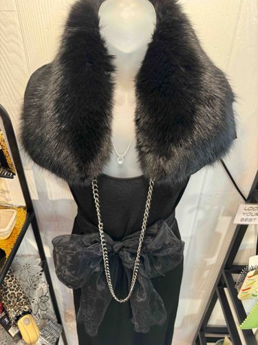 Vintage Silver Fox Fur Collar Stole