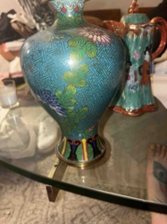 Cloisonné Floral and Geometric Motif Vase