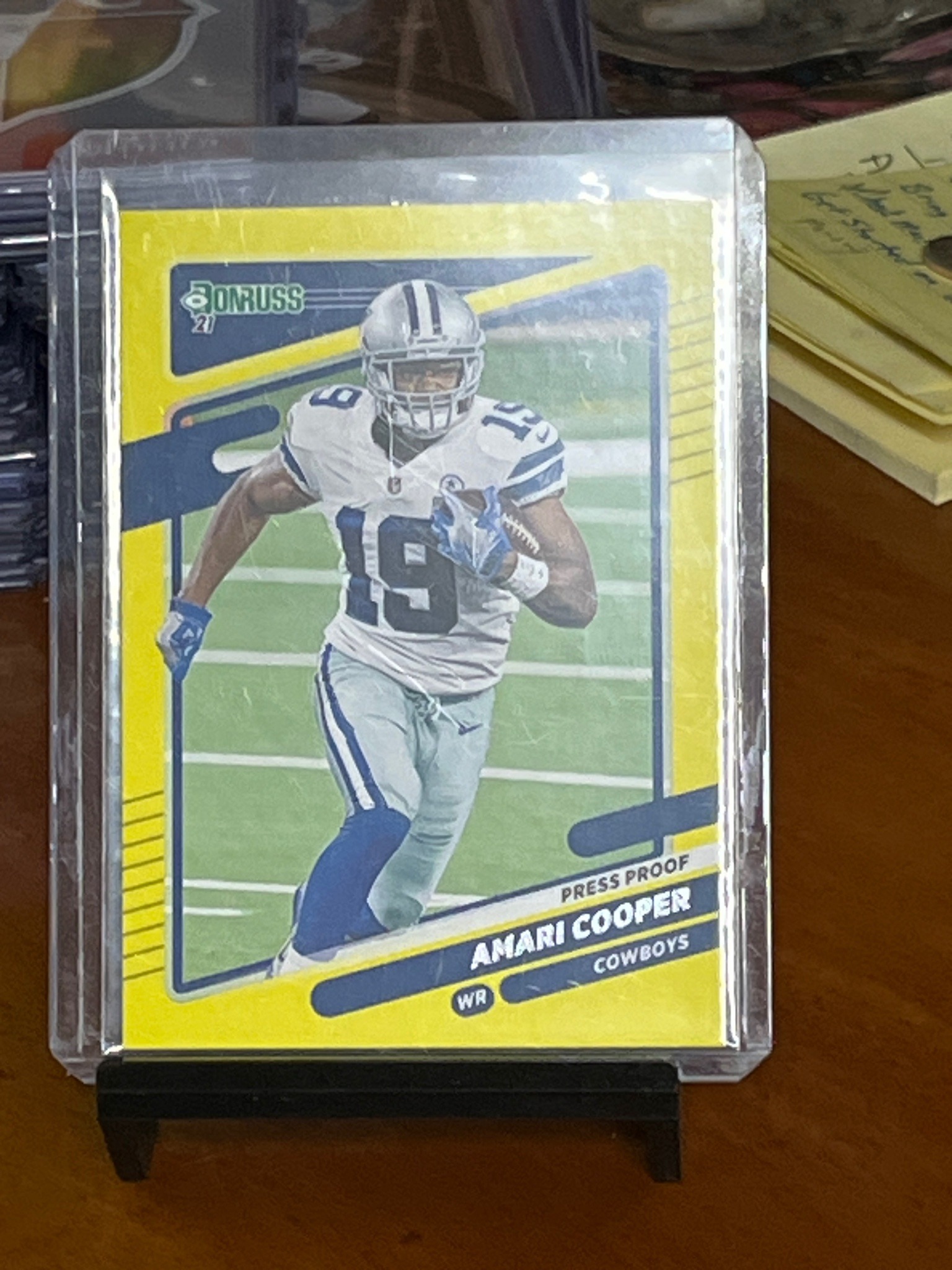2021 Panini Donruss Amari Cooper Yellow Press Proof Football Card