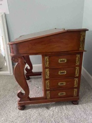Mahogany Campaign Style Slant-Top Desk