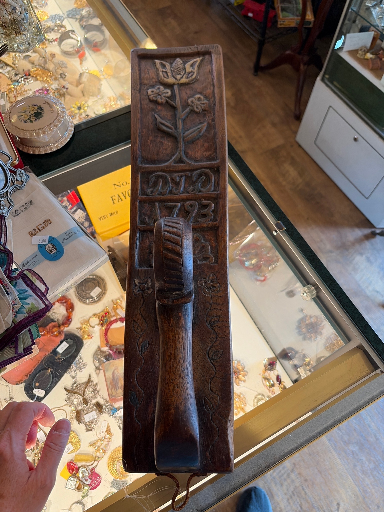 Submitted photo of Carved wooden mangle board