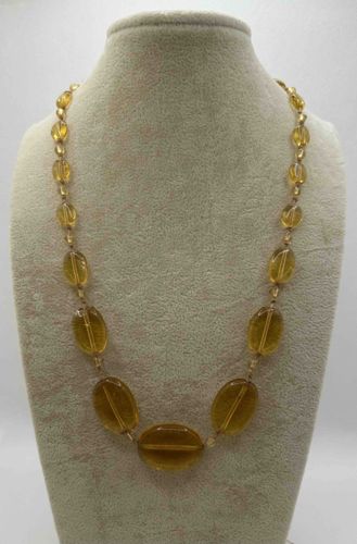 Vintage Amber Glass Graduated Beaded Necklace