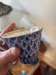 Imperial Porcelain Factory (Lomonosov) 'Cobalt Net' Teacup
