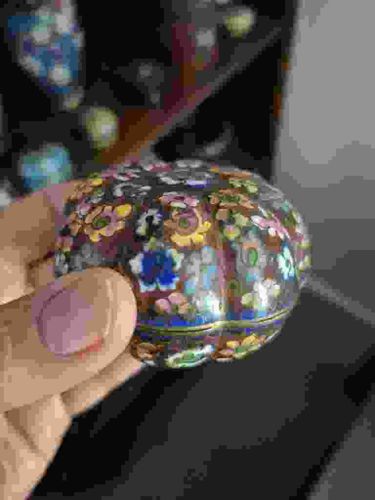 Chinese Lobed Cloisonné Enamel Trinket Box