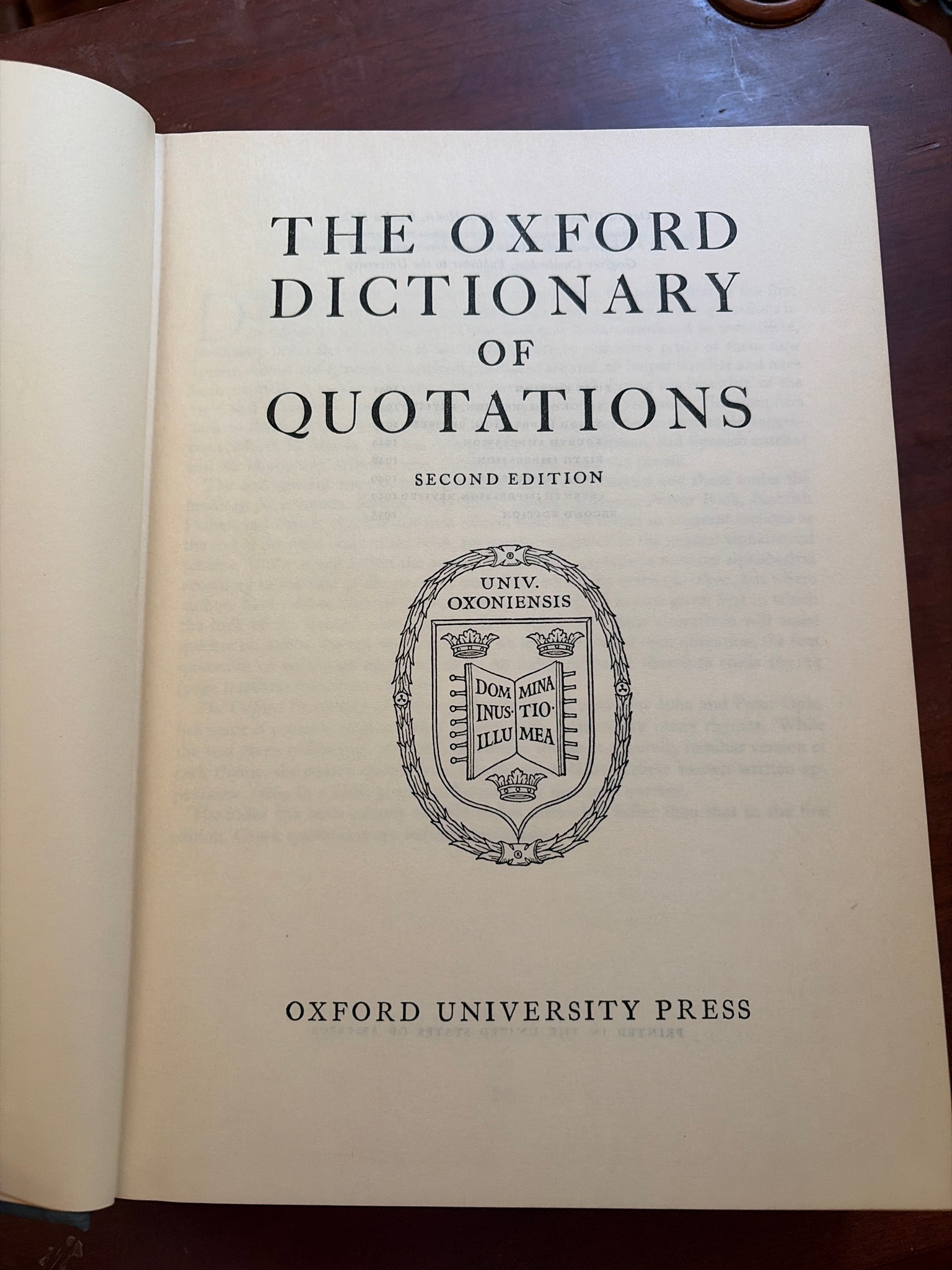 Submitted photo of The Oxford Dictionary of Quotations Second Edition