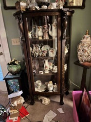 Antique Bow-Front Curio Cabinet