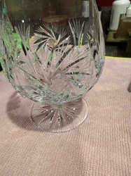 Bohemian Cut Crystal "Brandy Snifter" Decanter or Large Goblet