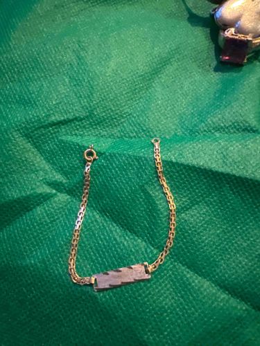 Two-Tone Gold Identification Style Bracelet