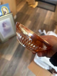 Carnival Glass Bowl with Diamond Pattern