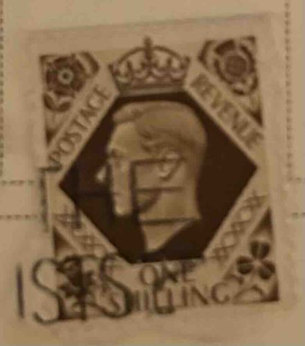 King George V One Shilling Postage and Revenue Stamp
