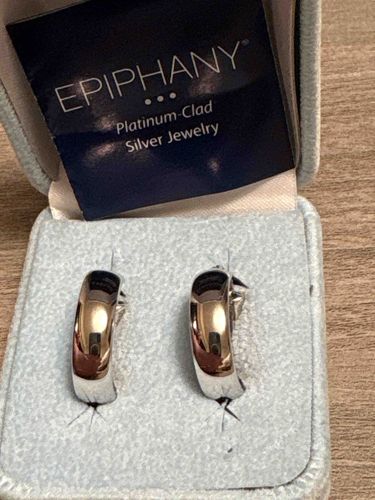 Epiphany Platinum-Clad Sterling Silver Hoop Earrings