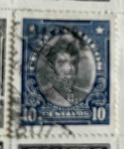 10 Centavos Postal Stamp featuring a historical figure