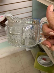 Pressed Glass Cream Pitcher