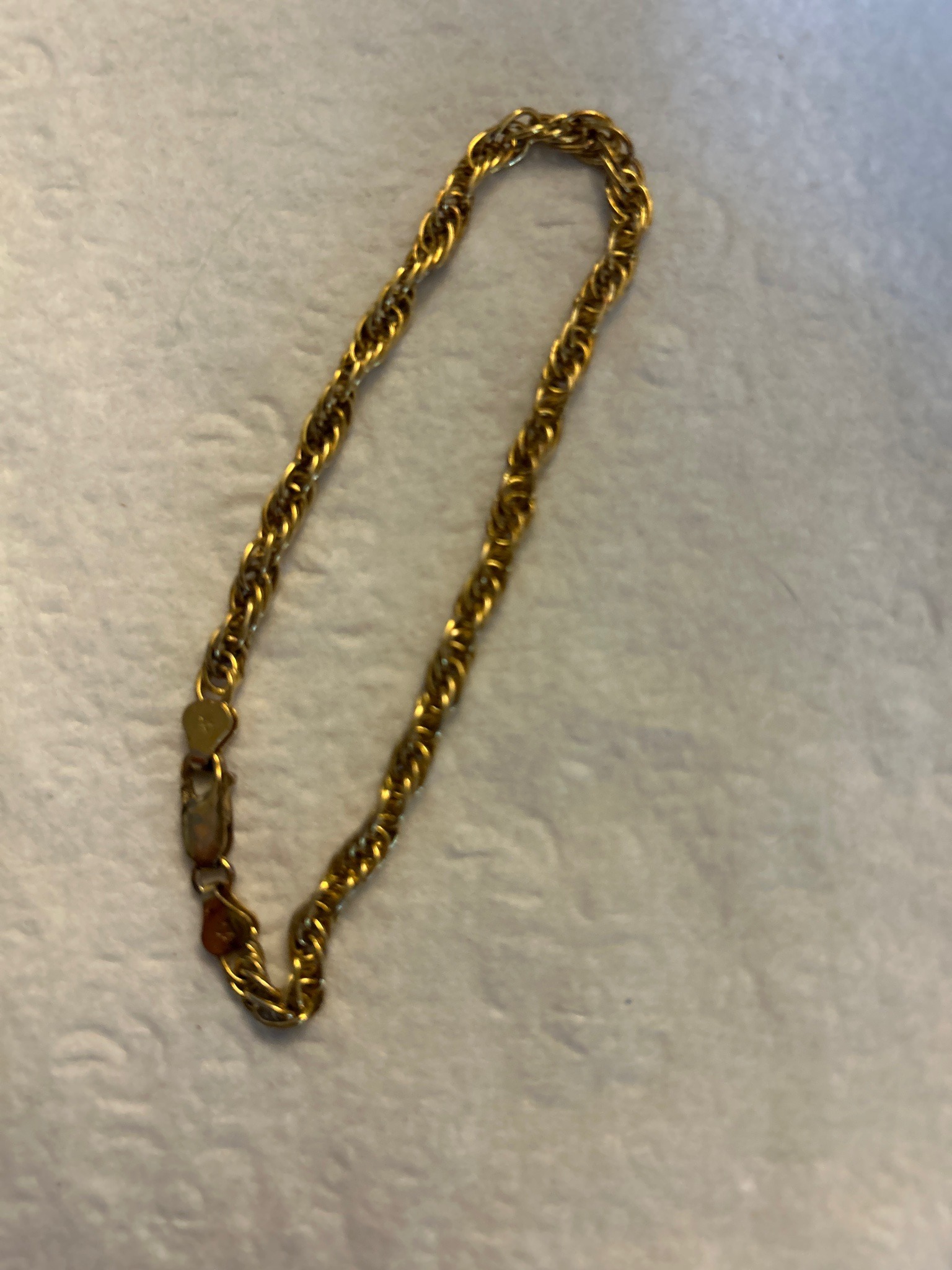 Submitted photo of Gold rope chain bracelet