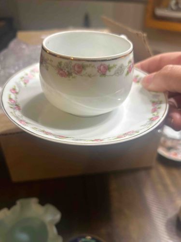 Vintage German Porcelain Teacup and Saucer Set