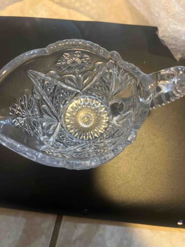 Cut Glass Gravy Boat or Sauce Dish
