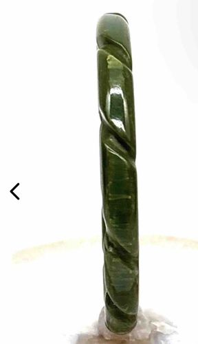 Dark Green Carved Bakelite Bangle