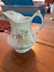 Victorian Porcelain Creamer/Small Pitcher with Floral Decor
