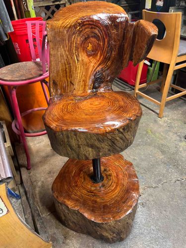 Custom Live-Edge Log Bar Stool