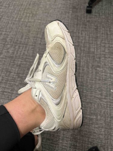 New Balance White/Silver Athletic Shoe