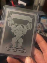 Garbage Pail Kids "Brawny Johnny" Collectible Card (Monochrome Variant)