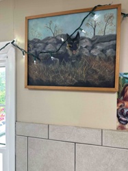 Framed Painting of a German Shepherd
