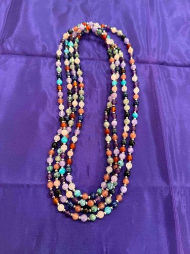 Multi-Strand Multi-Gemstone Beaded Necklace