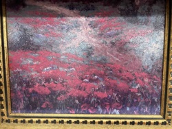 Impressionistic Landscape with Red Flowers