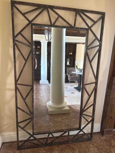 Geometric Metal Framed Leaner Mirror