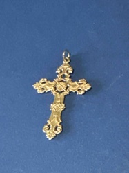 Gold Filigree Crucifix Pendant