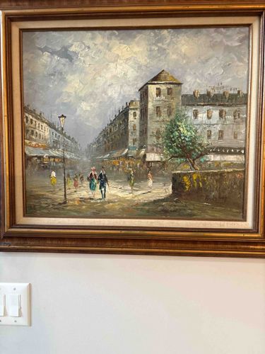 European Street Scene Oil Painting