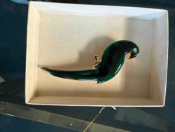 Emerald Green Parrot Figural Brooch
