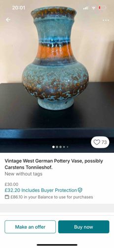 Vintage West German Fat Lava Pottery Vase