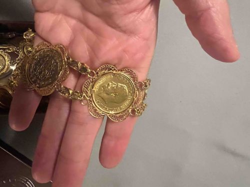 Vintage Coin Bracelet with George V Sovereigns