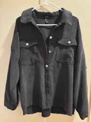Forever 21 Women's Charcoal Corduroy Shacket