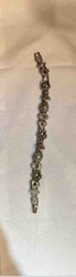 Vintage Link Bracelet with Red Gemstone Accents