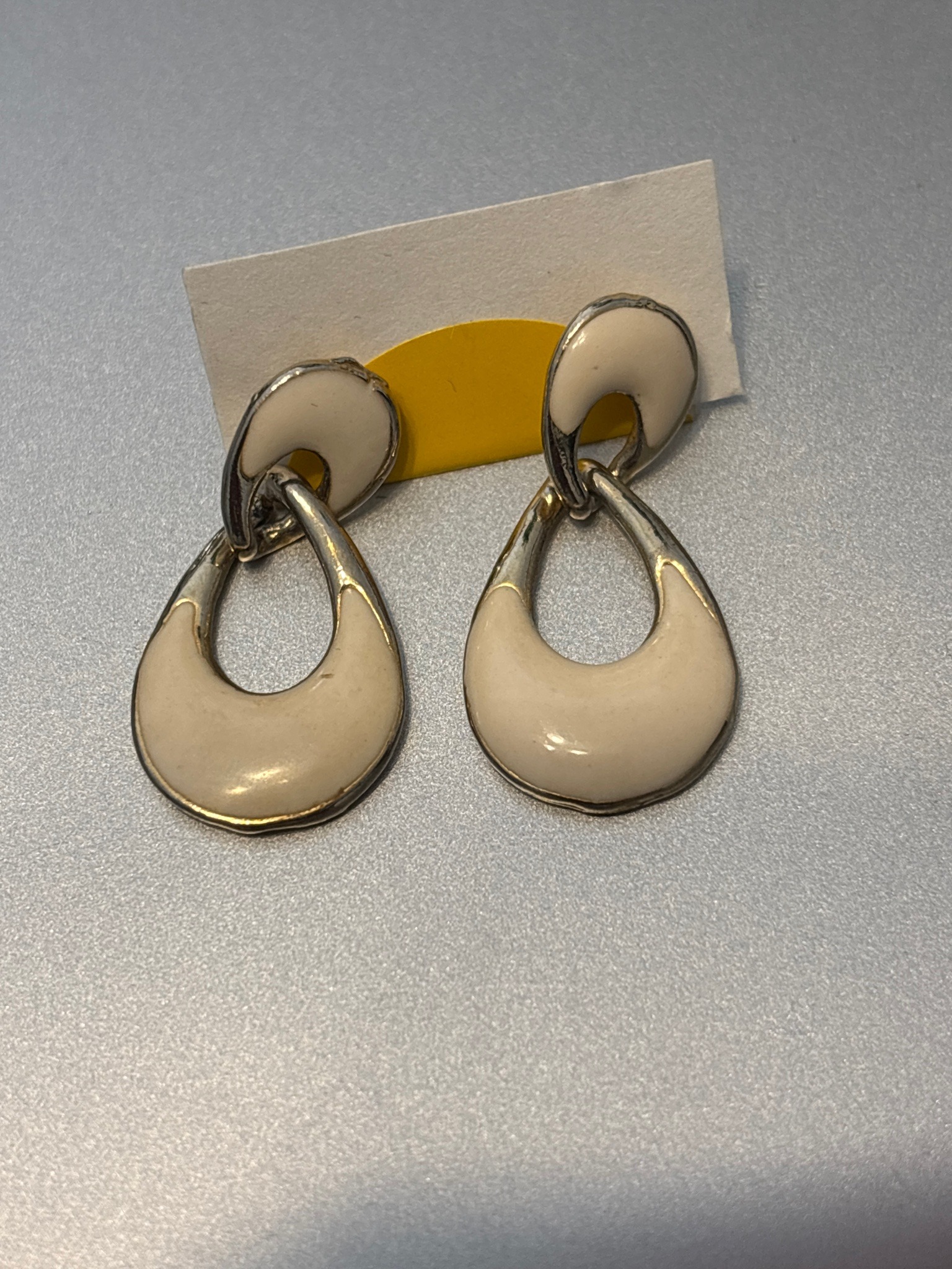 Submitted photo of Enamel and silver-tone metal drop earrings